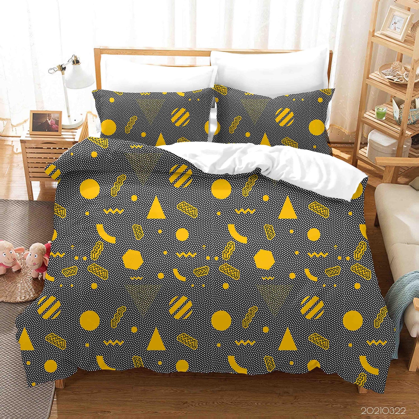 3D Abstract Geometric Pattern Quilt Cover Set Bedding Set Duvet Cover Pillowcases 126