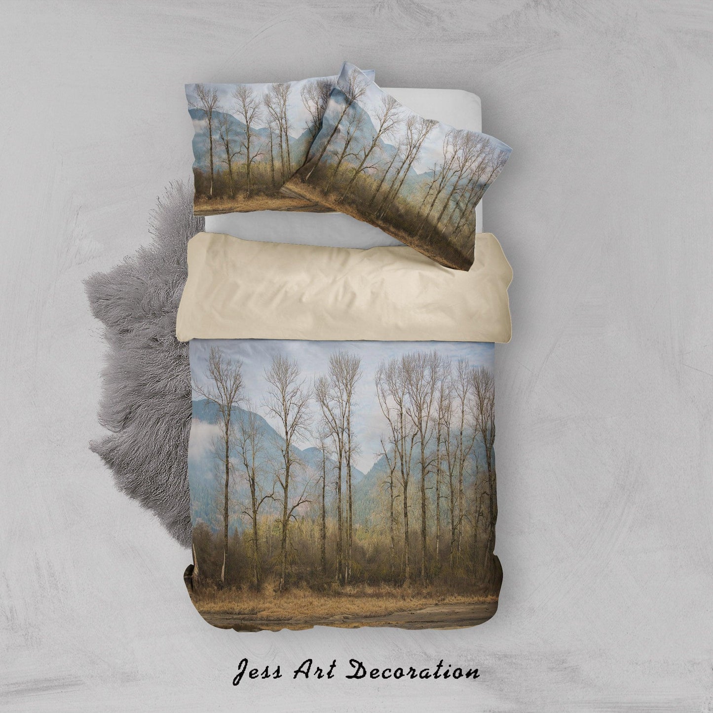 3D Blue Sky Woods Quilt Cover Set Bedding Set Duvet Cover Pillowcases A012 LQH