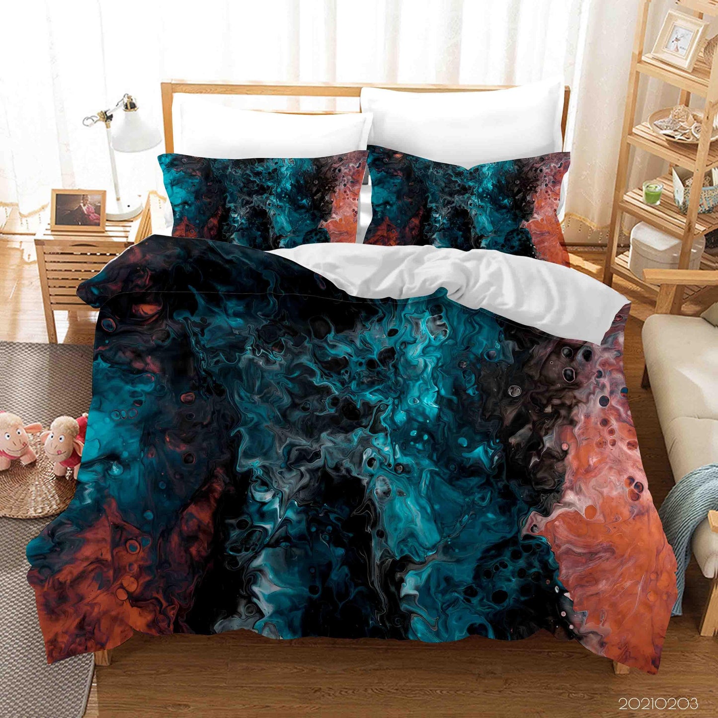 3D Abstract Colorful Marble Texture Quilt Cover Set Bedding Set Duvet Cover Pillowcases 91