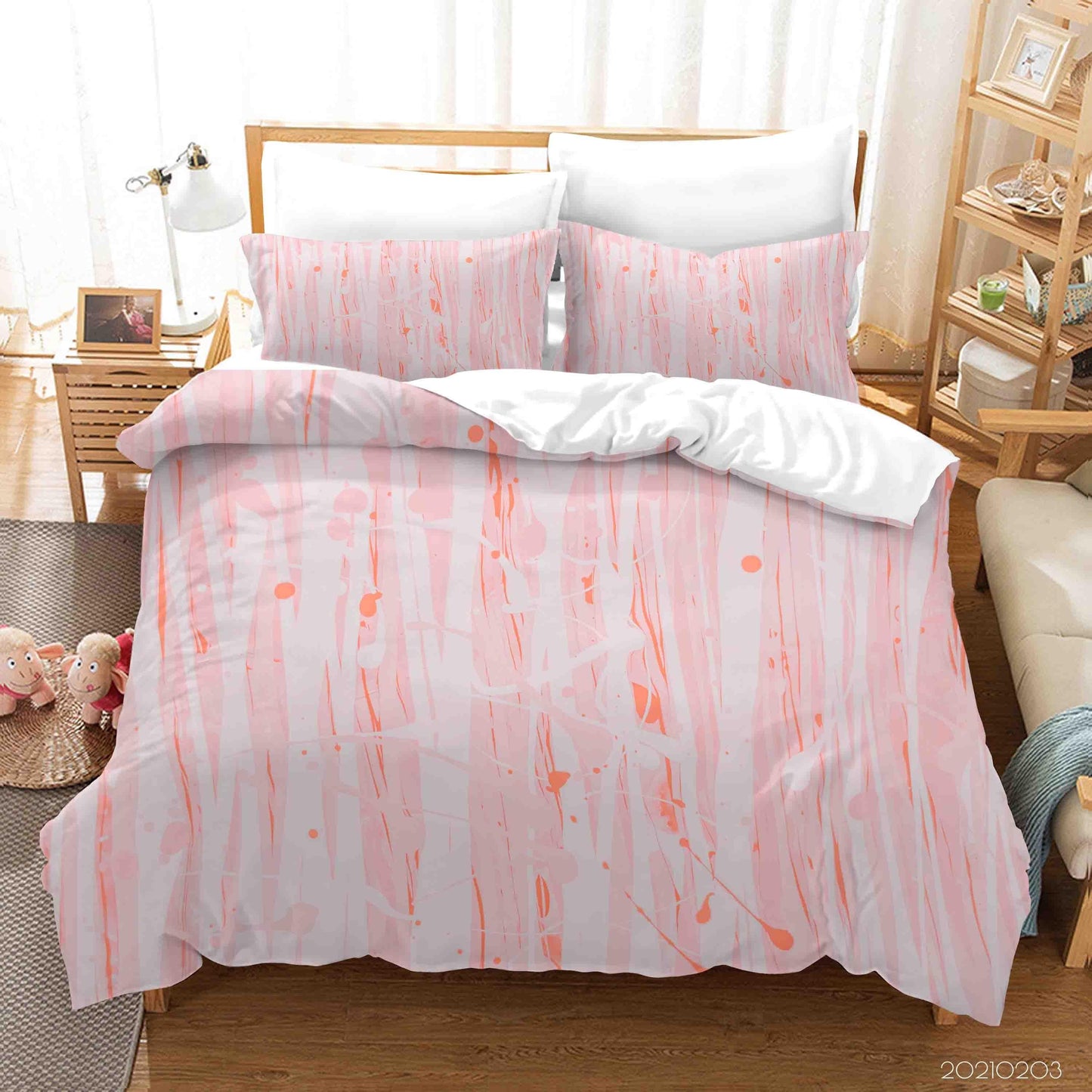 3D Abstract Pink Marble Texture Quilt Cover Set Bedding Set Duvet Cover Pillowcases 88