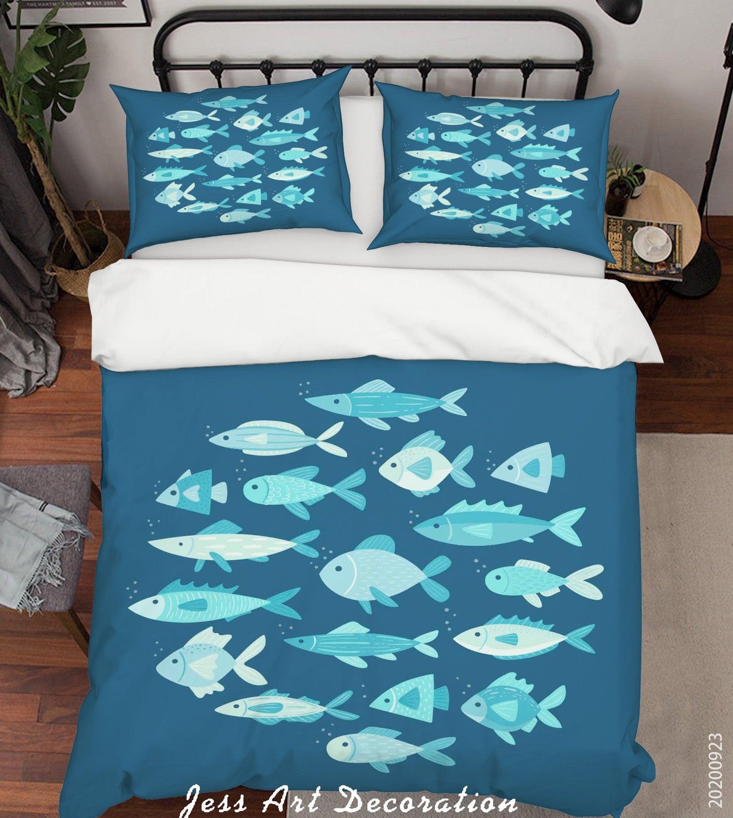 3D Cartoon Fish Pattern Quilt Cover Set Bedding Set Duvet Cover Pillowcases WJ 6360