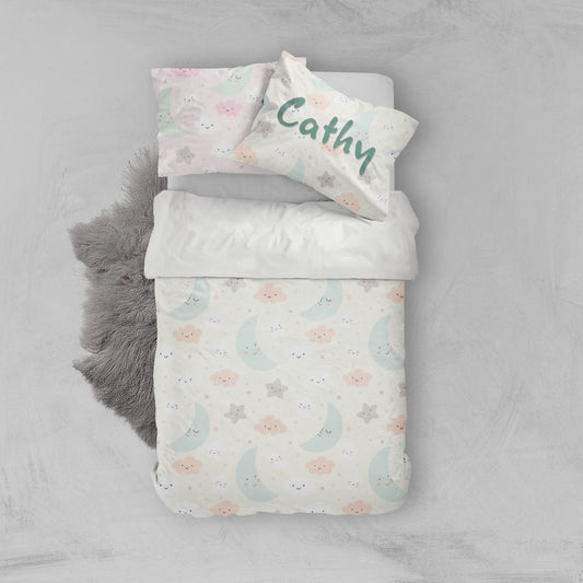 3D Cartoon Moon Star Cloud Quilt Cover Set Bedding Set Pillowcases 83