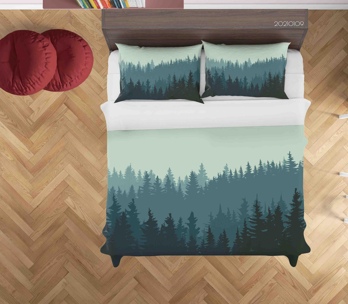 3D Cartoon Green Forest Quilt Cover Set Bedding Set Duvet Cover Pillowcases 14 LQH