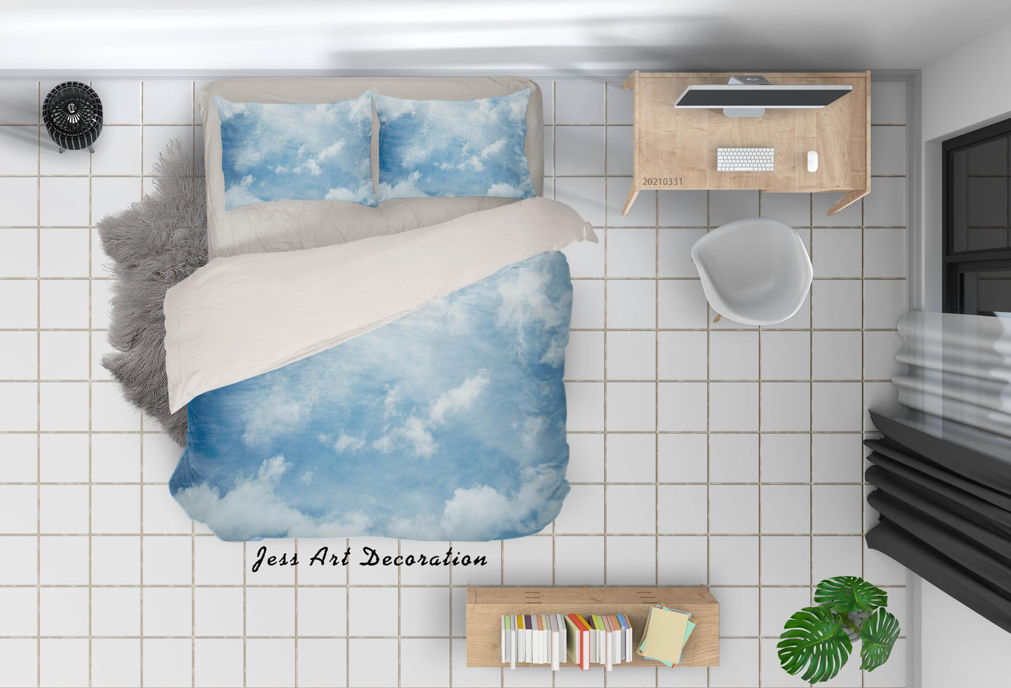 3D Blue Sky Cloud Scenery Quilt Cover Set Bedding Set Duvet Cover Pillowcases 293