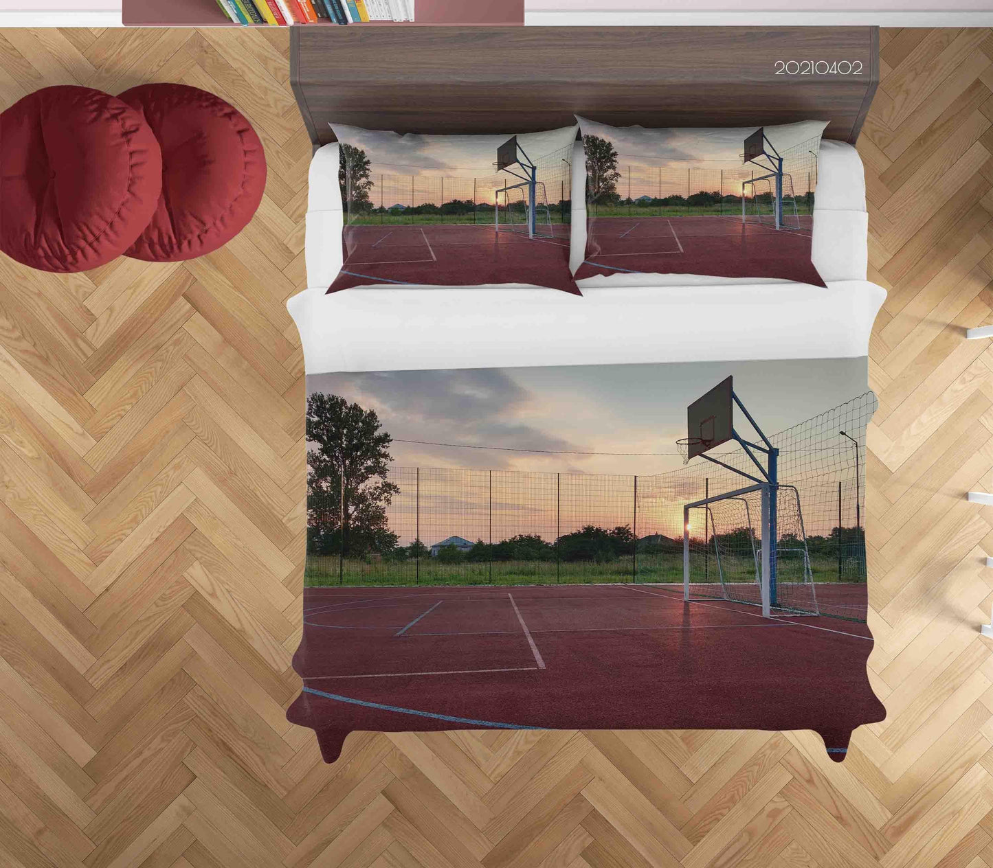 3D Basketball Court Quilt Cover Set Bedding Set Duvet Cover Pillowcases 55 LQH