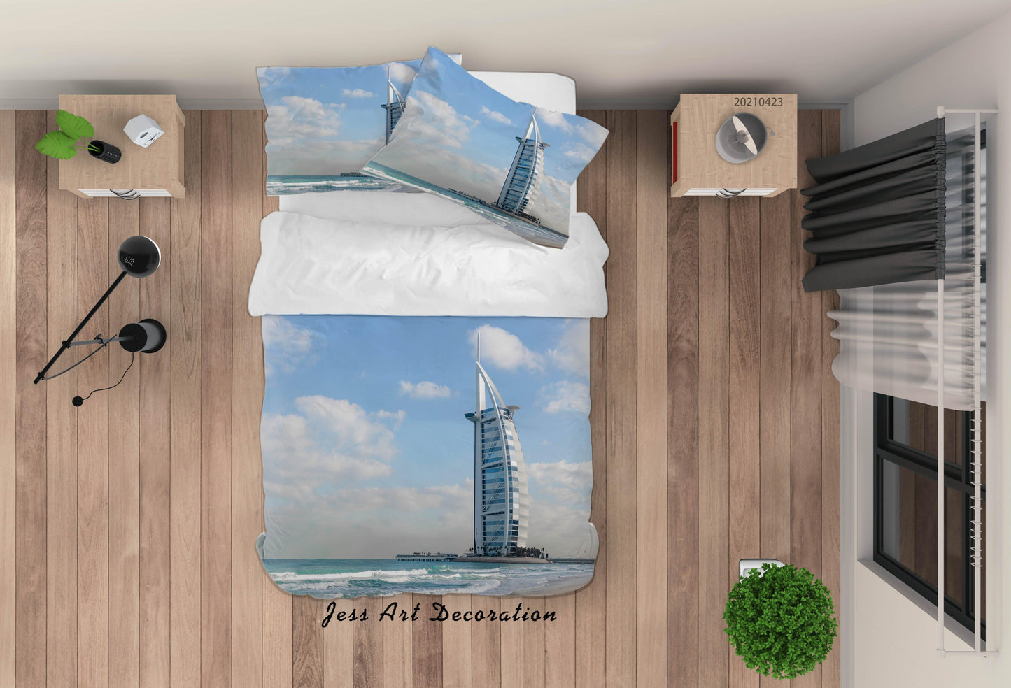 3D Burj Al Arab Hotel Dubai Quilt Cover Set Bedding Set Duvet Cover Pillowcases 40