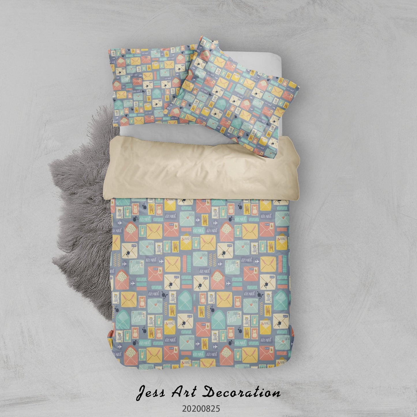 3D Cartoon Colourful Envelope Quilt Cover Set Bedding Set Duvet Cover Pillowcases WJ 3354