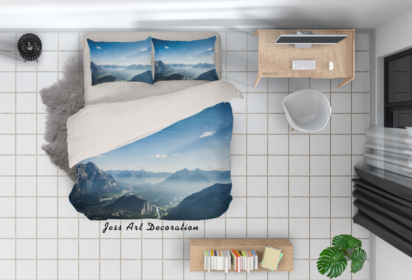 3D Blue Sky Mountain Landscape Quilt Cover Set Bedding Set Duvet Cover Pillowcases 182