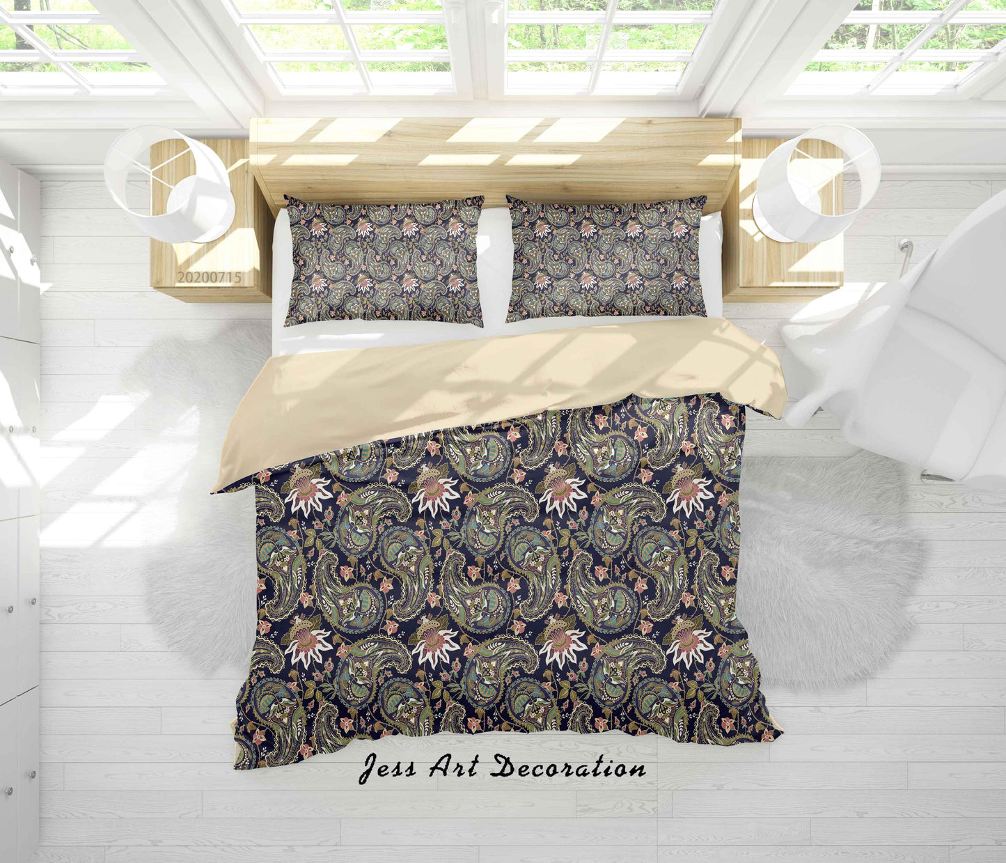 3D Abstract Vintage Floral Pattern Quilt Cover Set Bedding Set Duvet Cover Pillowcases WJ 3908
