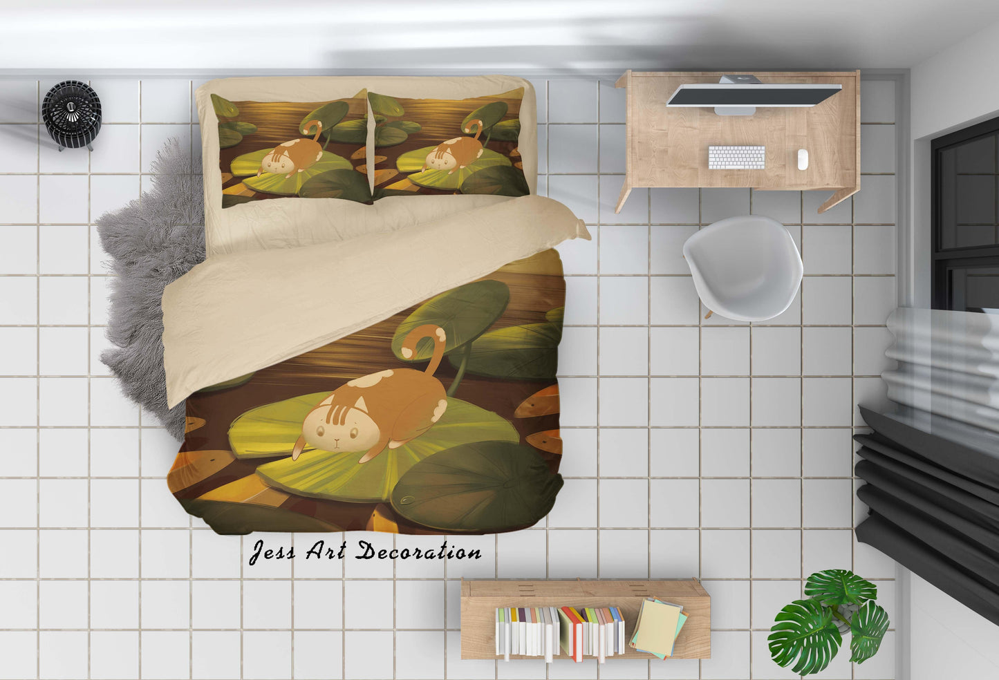 3D Animal Pond Lotus Leaf  Quilt Cover Set Bedding Set Duvet Cover Pillowcases A443 LQH