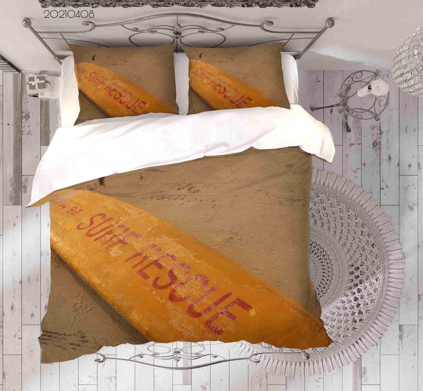 3D Beach Surfboard View Quilt Cover Set Bedding Set Duvet Cover Pillowcases 71