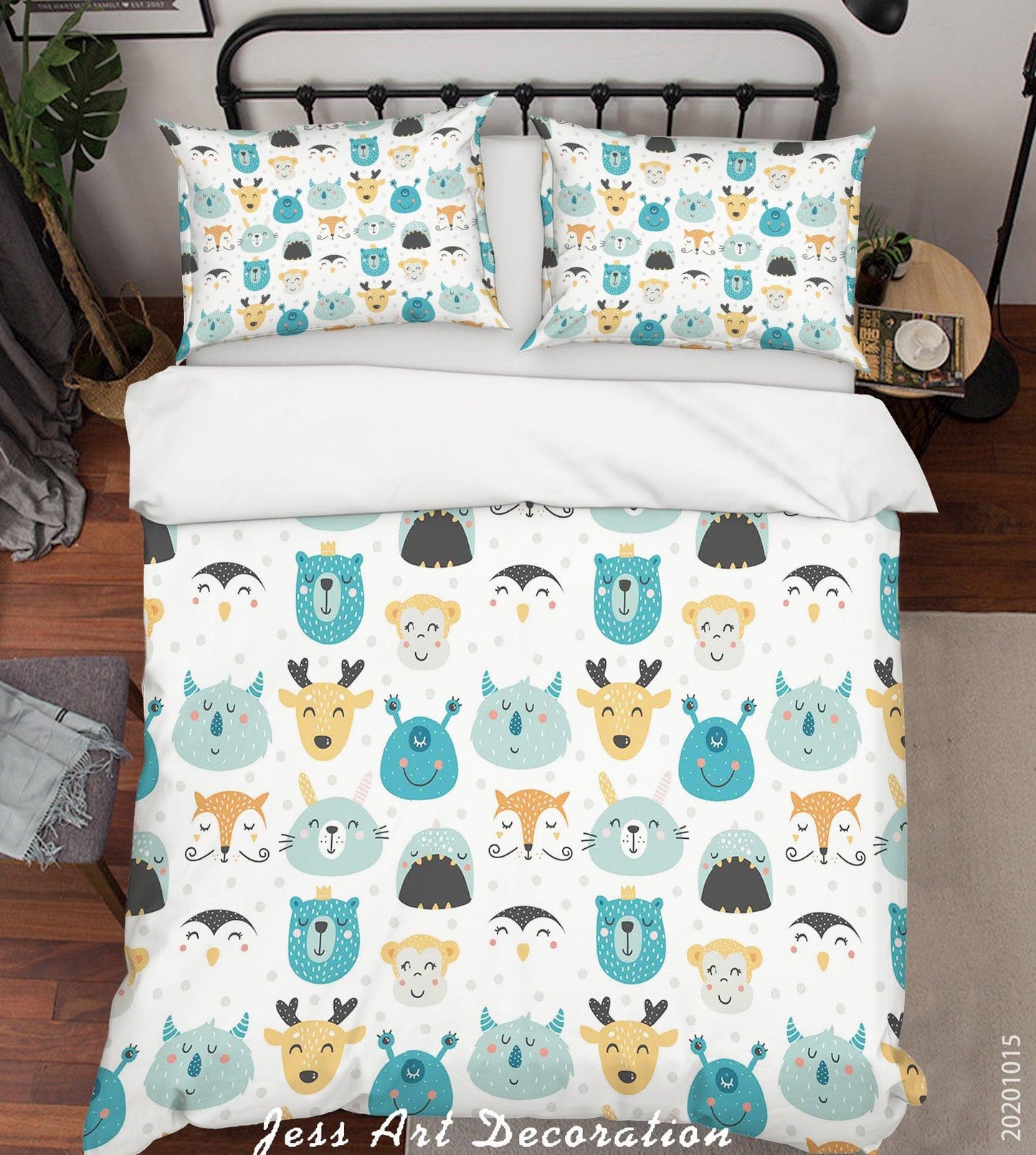 3D Cartoon Animal Monster Foxs Pattern Quilt Cover Set Bedding Set Duvet Cover Pillowcases WJ 9590