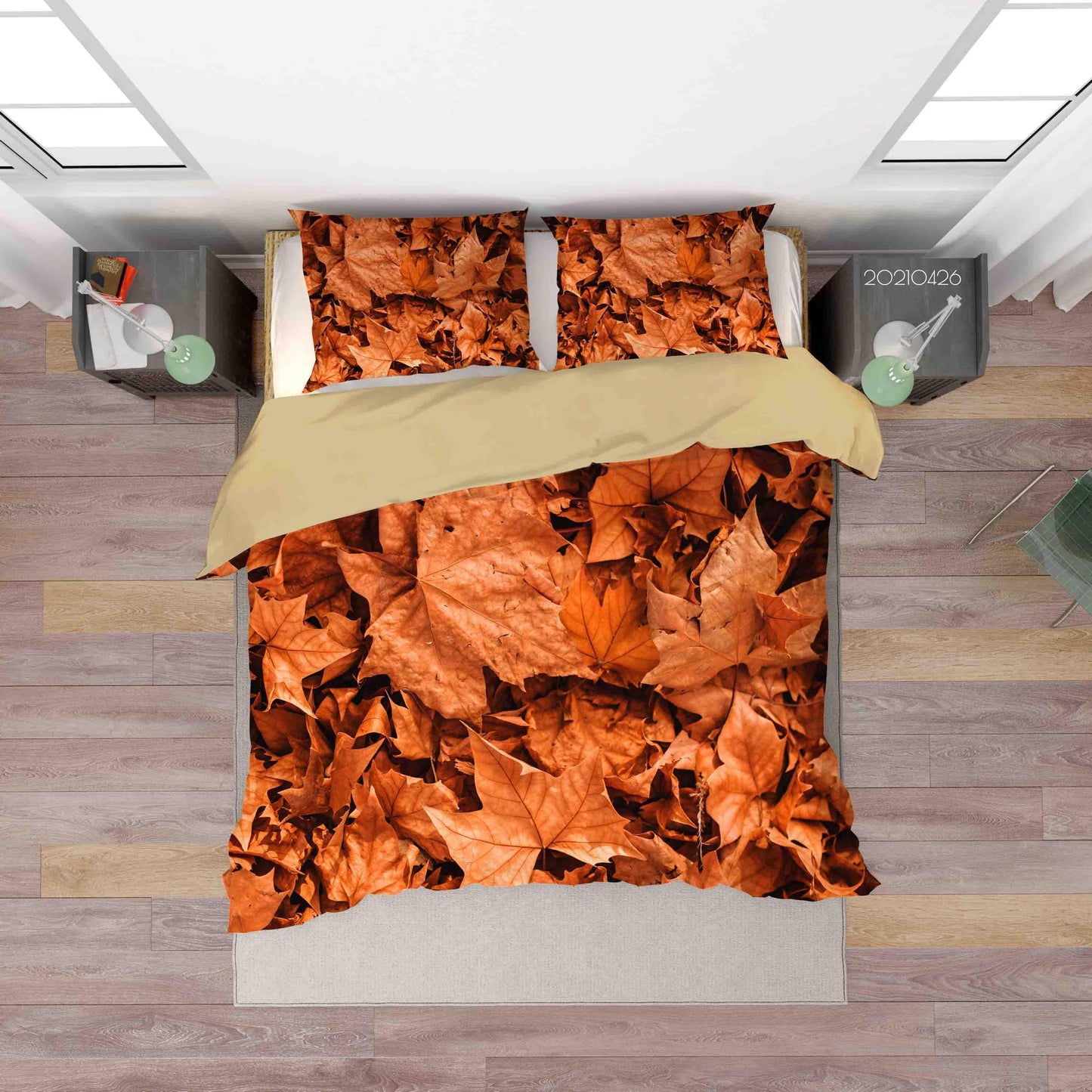 3D Autumn Tree Leaf Quilt Cover Set Bedding Set Duvet Cover Pillowcases 310