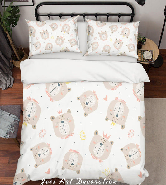 3D Cartoon Bear Quilt Cover Set Bedding Set Pillowcases 1