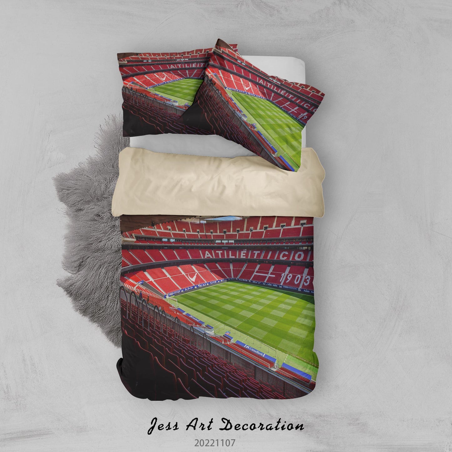 3D Atletico Madrid Spectator Seats Quilt Cover Set Bedding Set Duvet Cover Pillowcase 834
