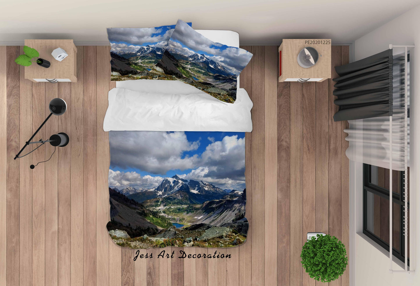 3D Blue Sky Cloud Mountain Scenery Quilt Cover Set Bedding Set Duvet Cover Pillowcases 8