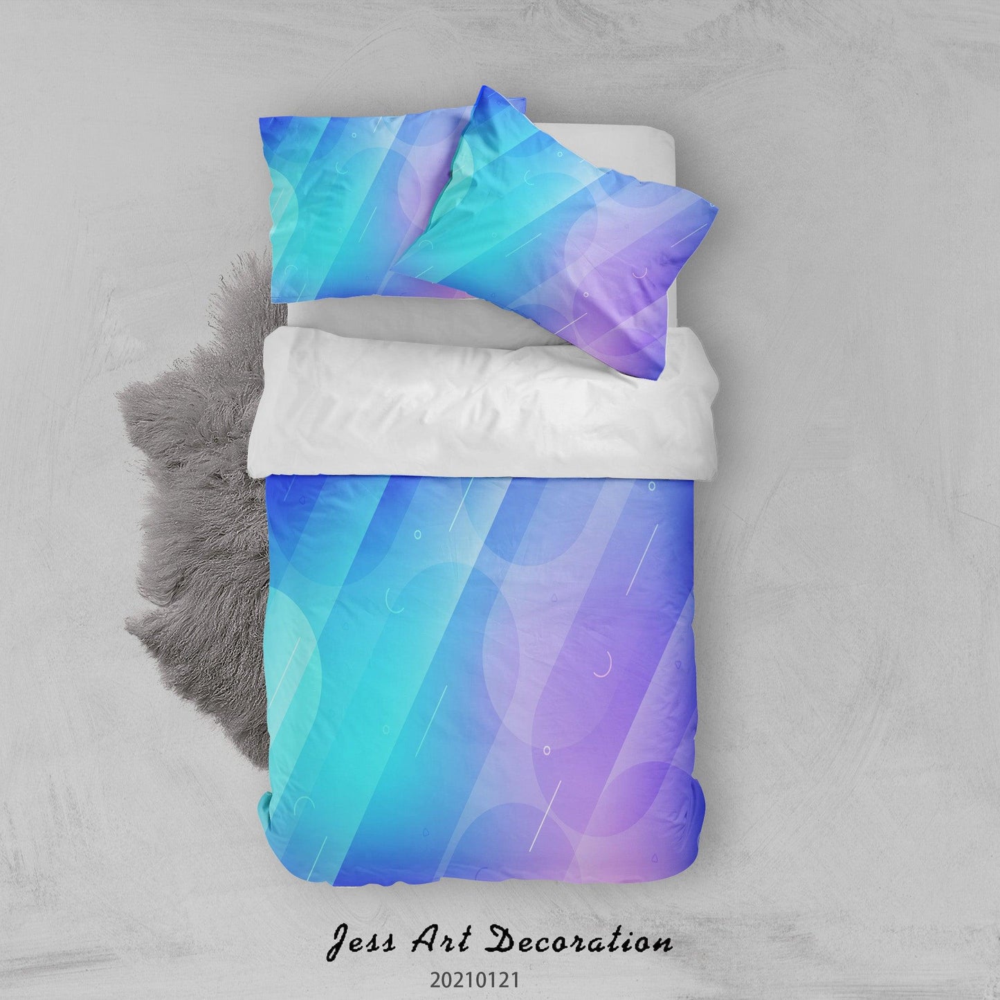 3D Abstract Purple Geometric Pattern Quilt Cover Set Bedding Set Duvet Cover Pillowcases 66