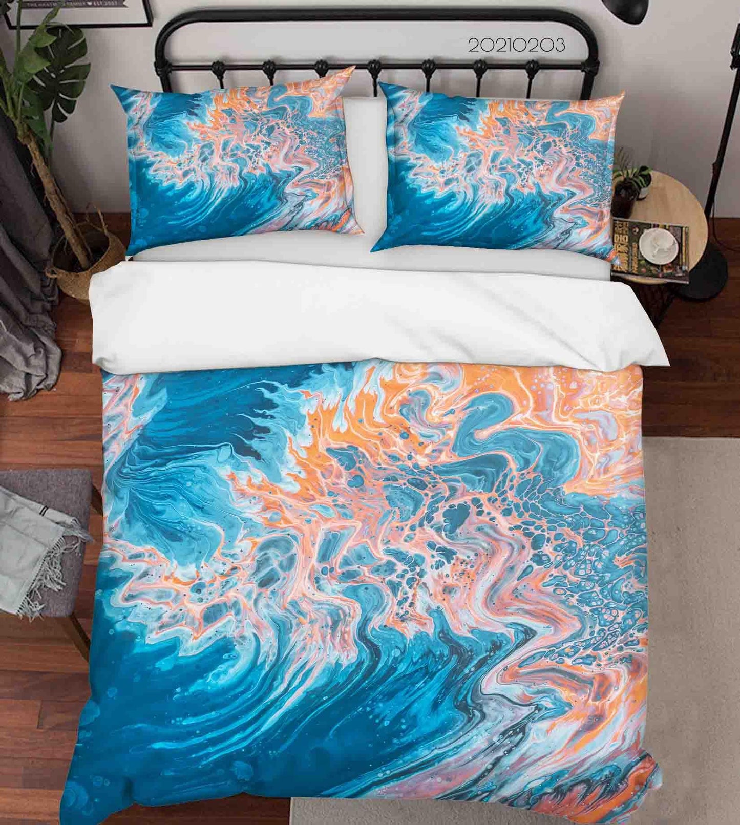 3D Abstract Blue Marble Texture Quilt Cover Set Bedding Set Duvet Cover Pillowcases 37