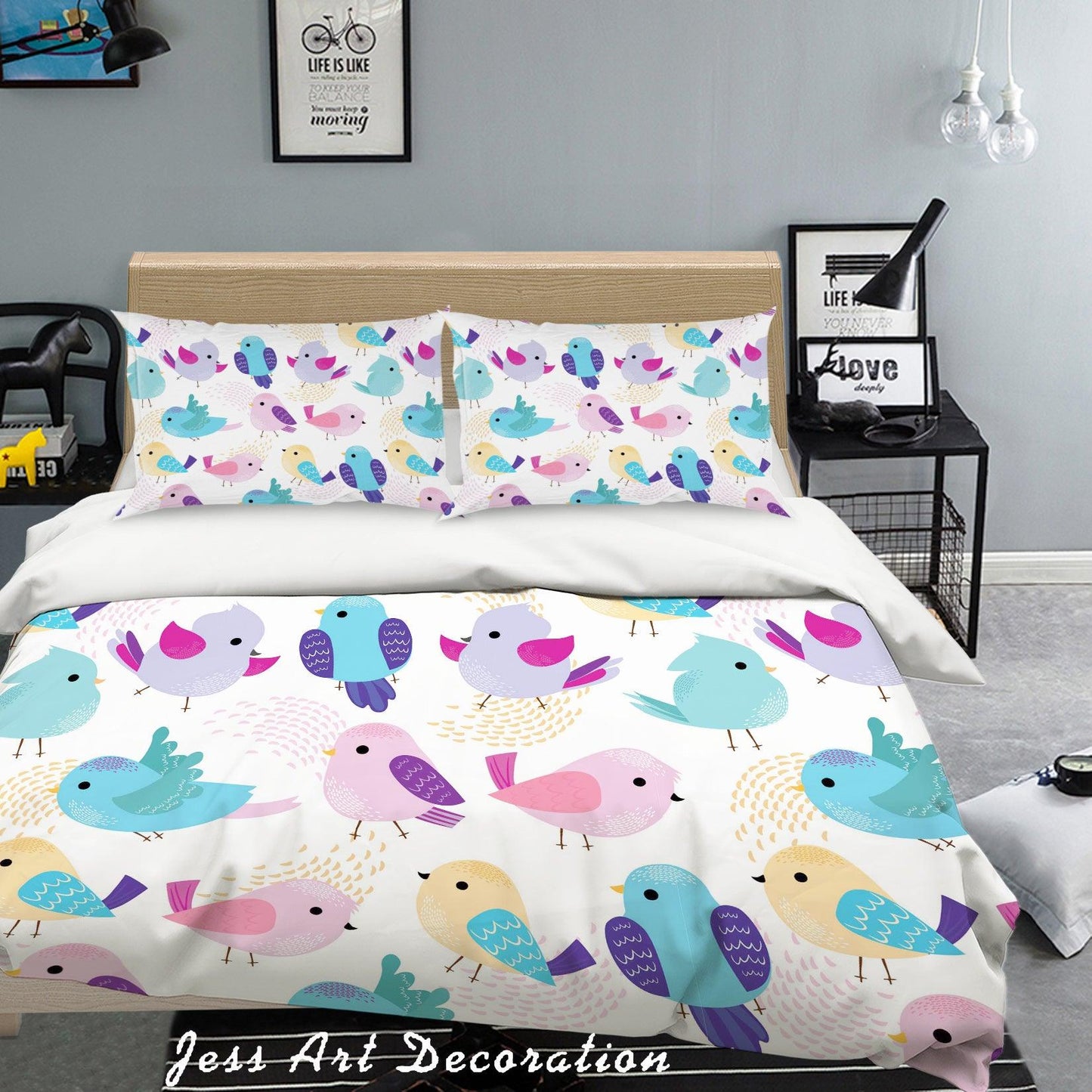 3D Cartoon Bird Quilt Cover Set Bedding Set Pillowcases 54