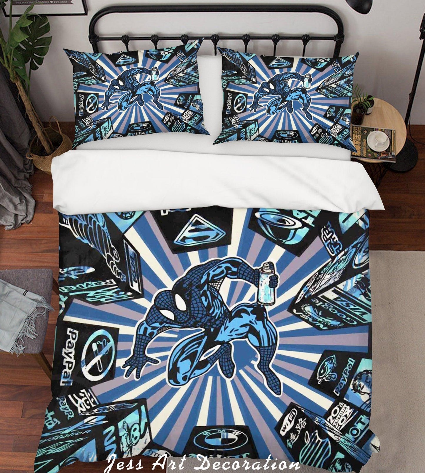 3D Cartoon Abstract Colorful Super Hero Quilt Cover Set Bedding Set Duvet Cover Pillowcases LXL