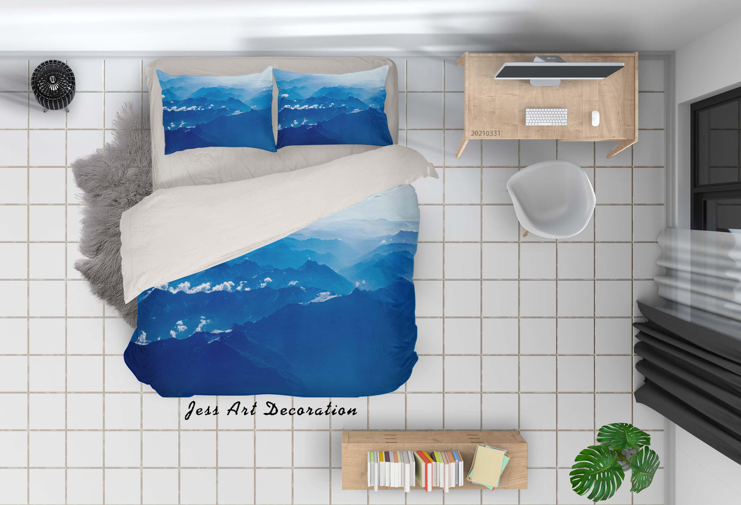 3D Blue Mountains Landscape Quilt Cover Set Bedding Set Duvet Cover Pillowcases 181