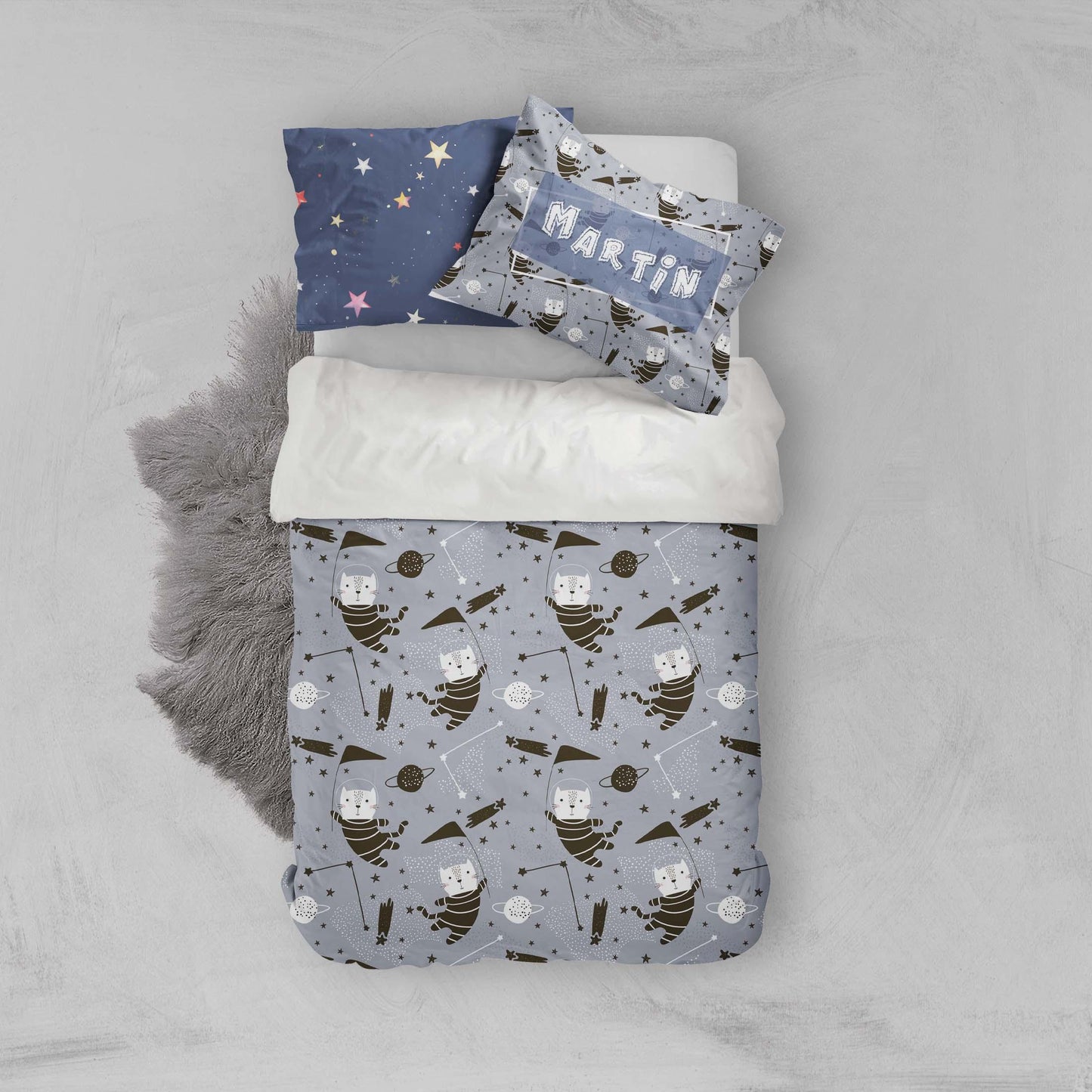 3D Black Cartoon Cat Quilt Cover Set Bedding Set Pillowcases 92