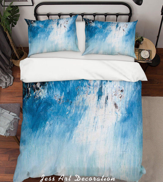 3D Abstract Blue Oil Painting Quilt Cover Set Bedding Set Pillowcasesn 49
