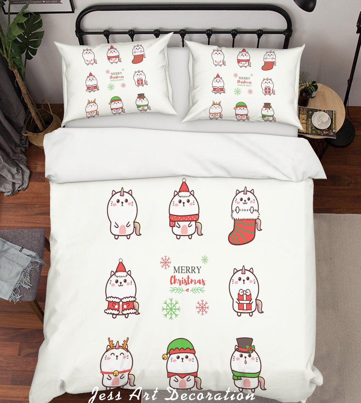 3D Cartoon Monster White Quilt Cover Set Bedding Set Pillowcases 17