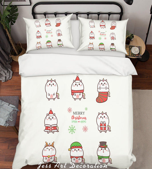 3D Cartoon Monster White Quilt Cover Set Bedding Set Pillowcases 17