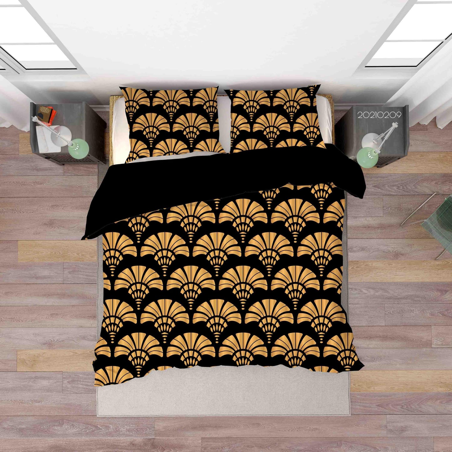 3D Abstract Golden Decoration Pattern Quilt Cover Set Bedding Set Duvet Cover Pillowcases 20