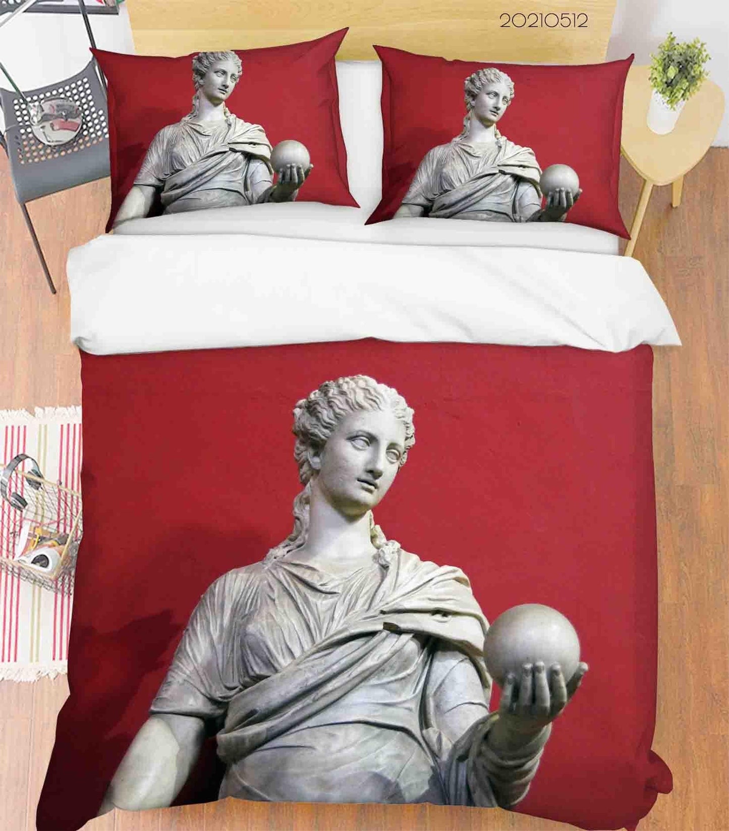 3D Art Sculpture Red Quilt Cover Set Bedding Set Duvet Cover Pillowcases 243