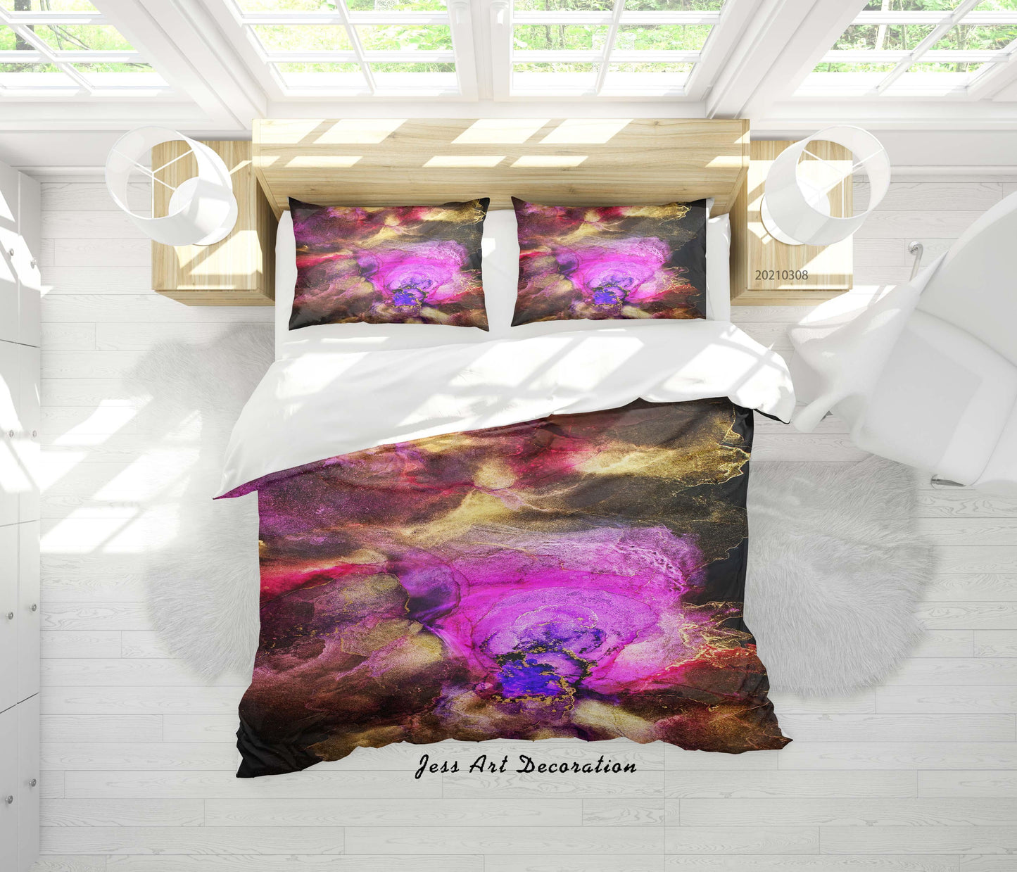 3D Abstract Color Marble Quilt Cover Set Bedding Set Duvet Cover Pillowcases 304
