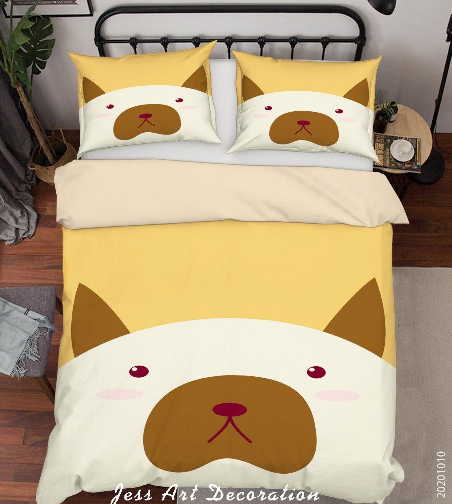 3D Cartoon Cute Animal Dog Quilt Cover Set Bedding Set Duvet Cover Pillowcases WJ 9542