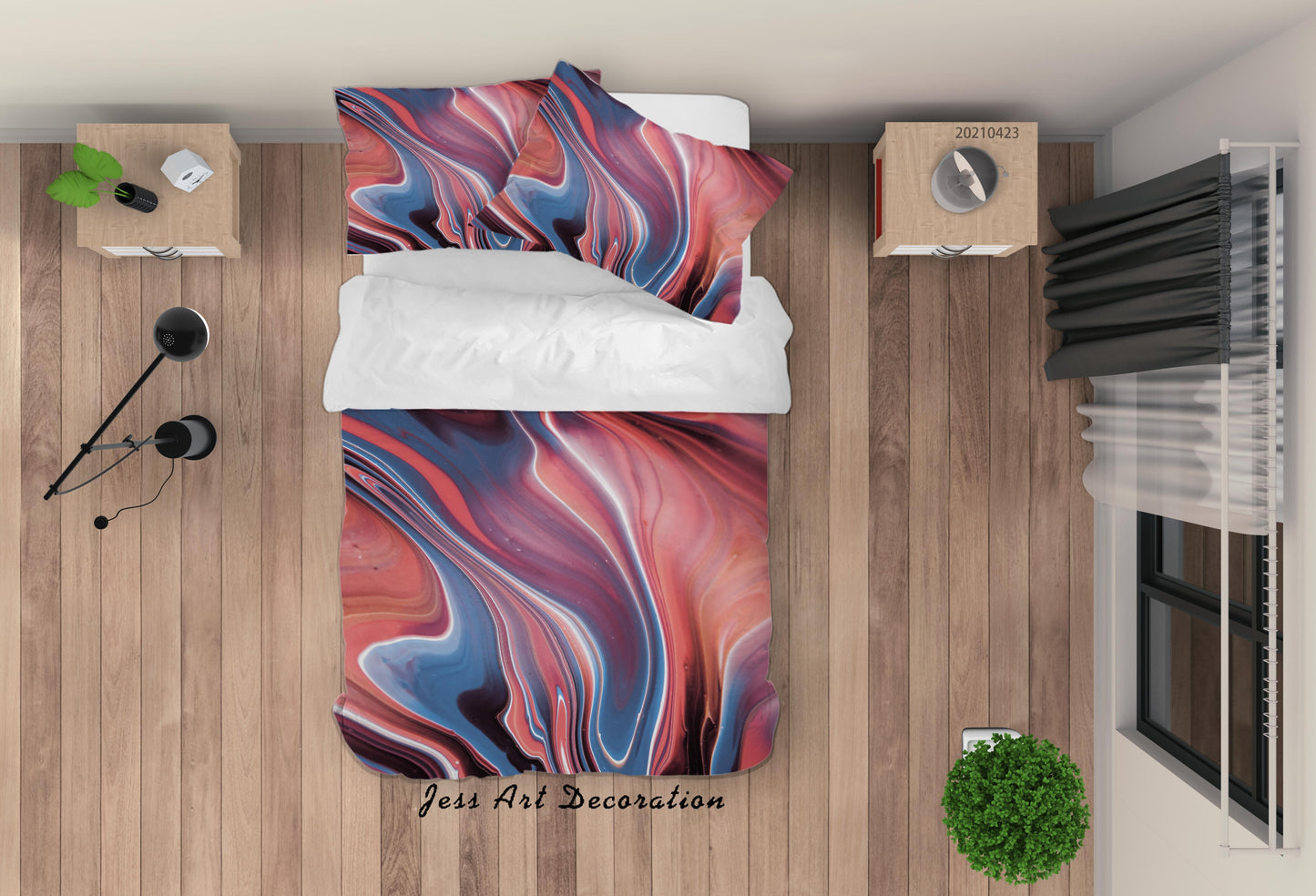 3D Abstract Pink Marble Quilt Cover Set Bedding Set Duvet Cover Pillowcases 44