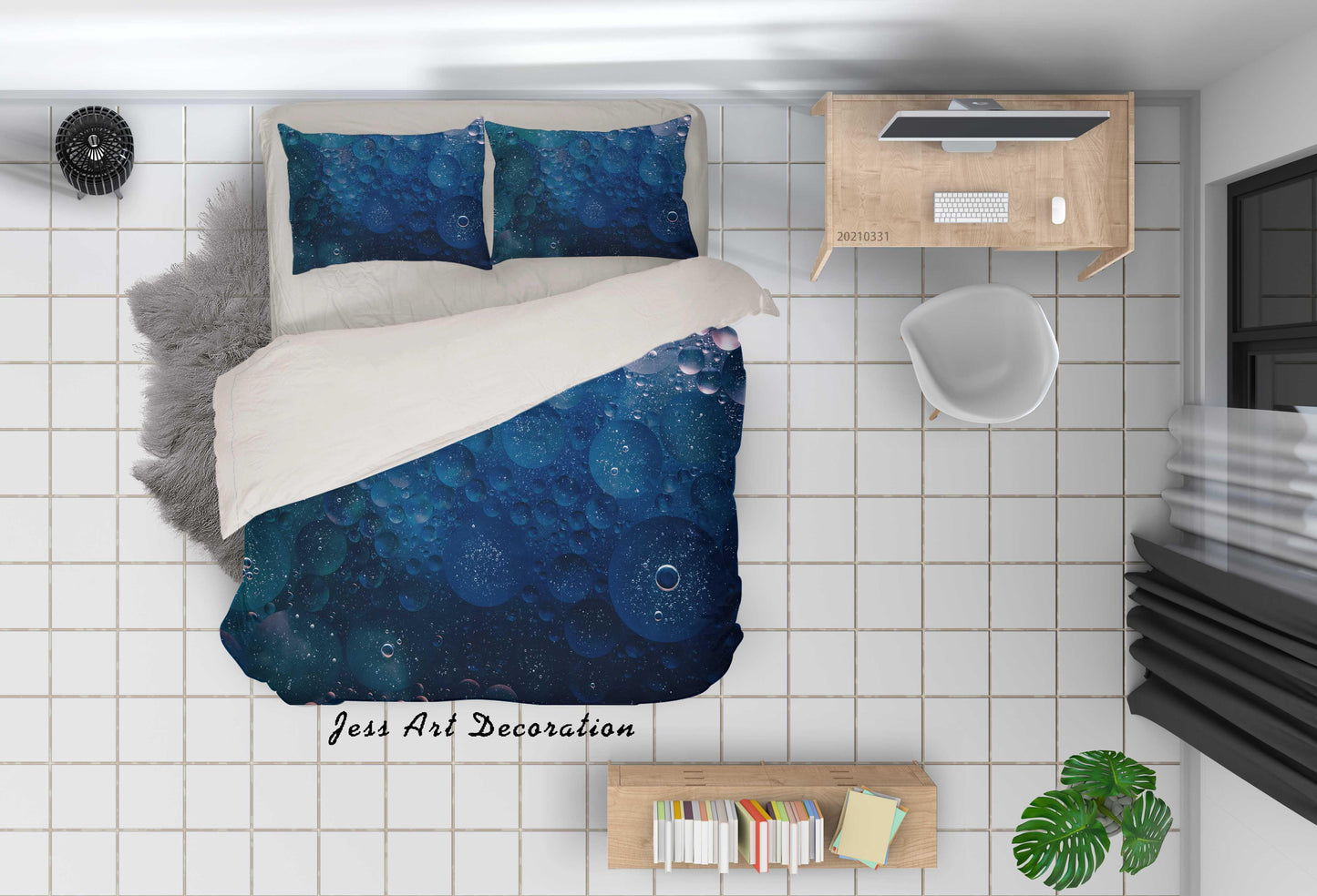 3D Abstract Blue Bubble Quilt Cover Set Bedding Set Duvet Cover Pillowcases 281