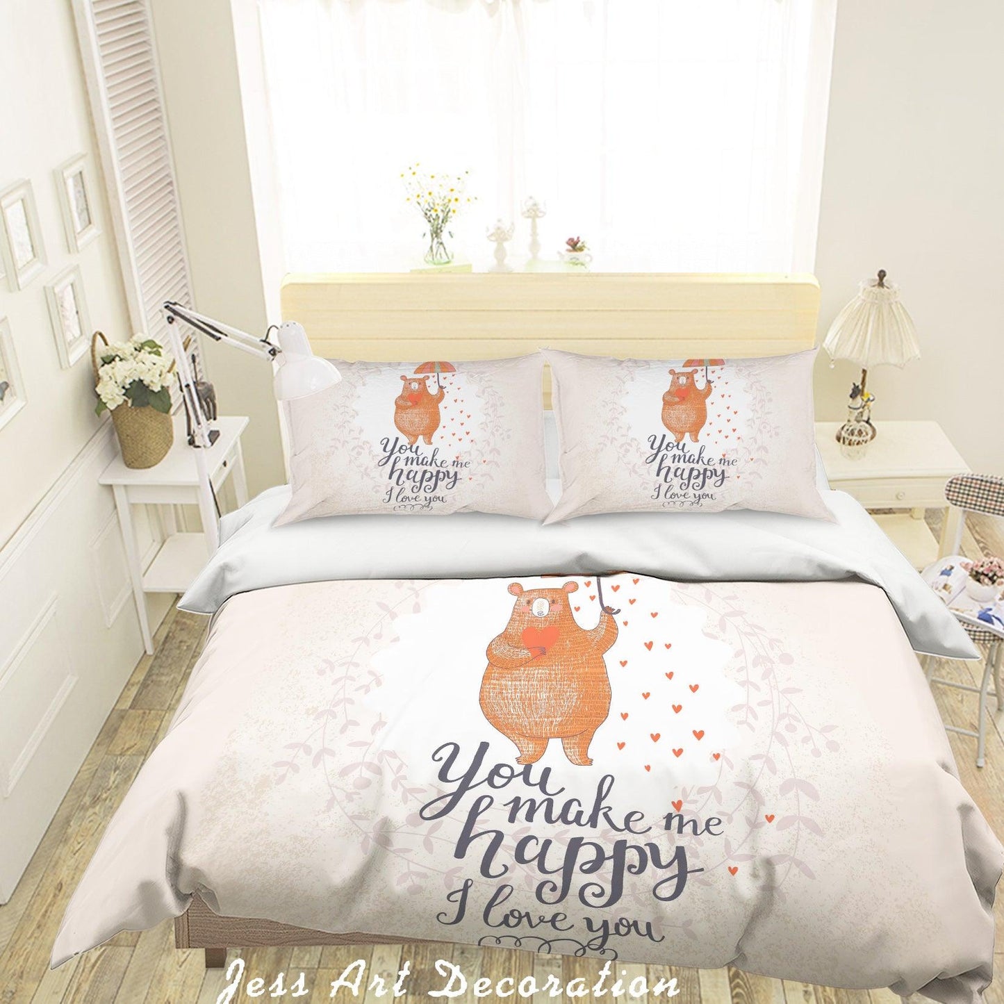 3D Cartoon Bear Quilt Cover Set Bedding Set Pillowcases 57