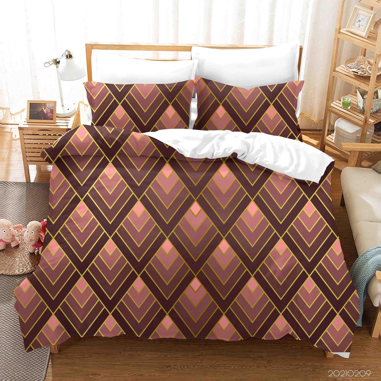 3D Abstract Geometric Decorative Quilt Cover Set Bedding Set Duvet Cover Pillowcases 28