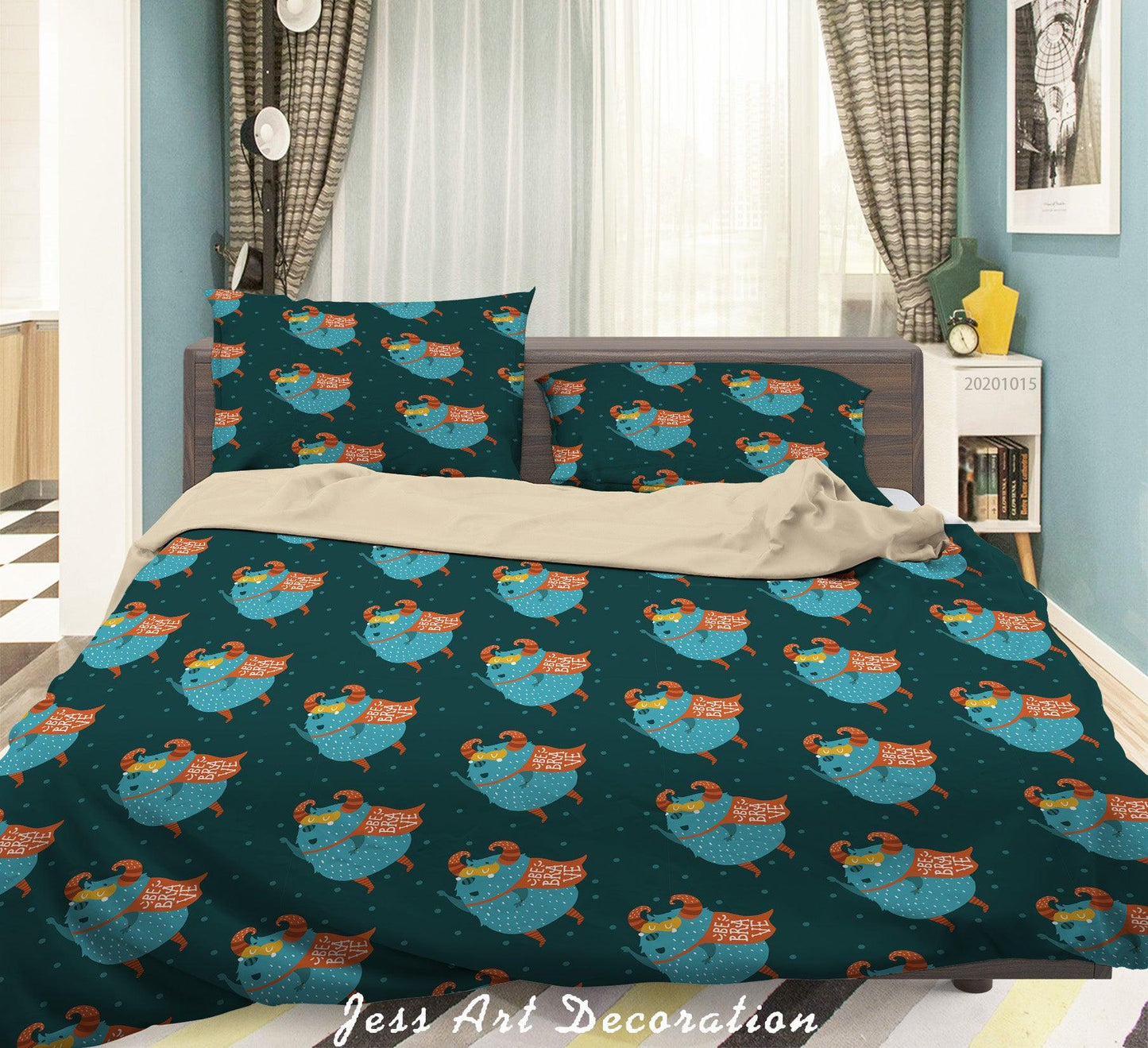 3D Cartoon Animal Monsters Pattern Quilt Cover Set Bedding Set Duvet Cover Pillowcases WJ 9616