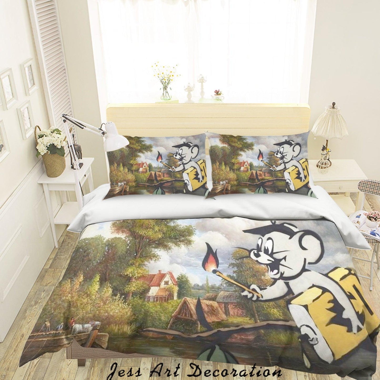 3D Banksy Crude Oil Jerry Quilt Cover Set Bedding Set Pillowcasesn  ZY D15