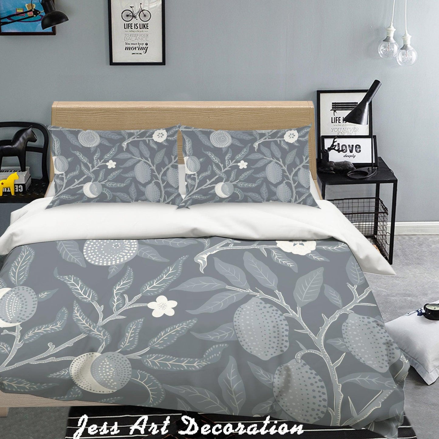 3D Black White Flowers Quilt Cover Set Bedding Set Pillowcases   38