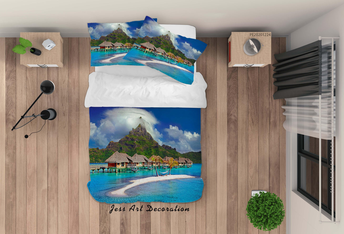 3D Blue Sky White Cloud Mountain Landscape Sea Quilt Cover Set Bedding Set Duvet Cover Pillowcases 123 LQH