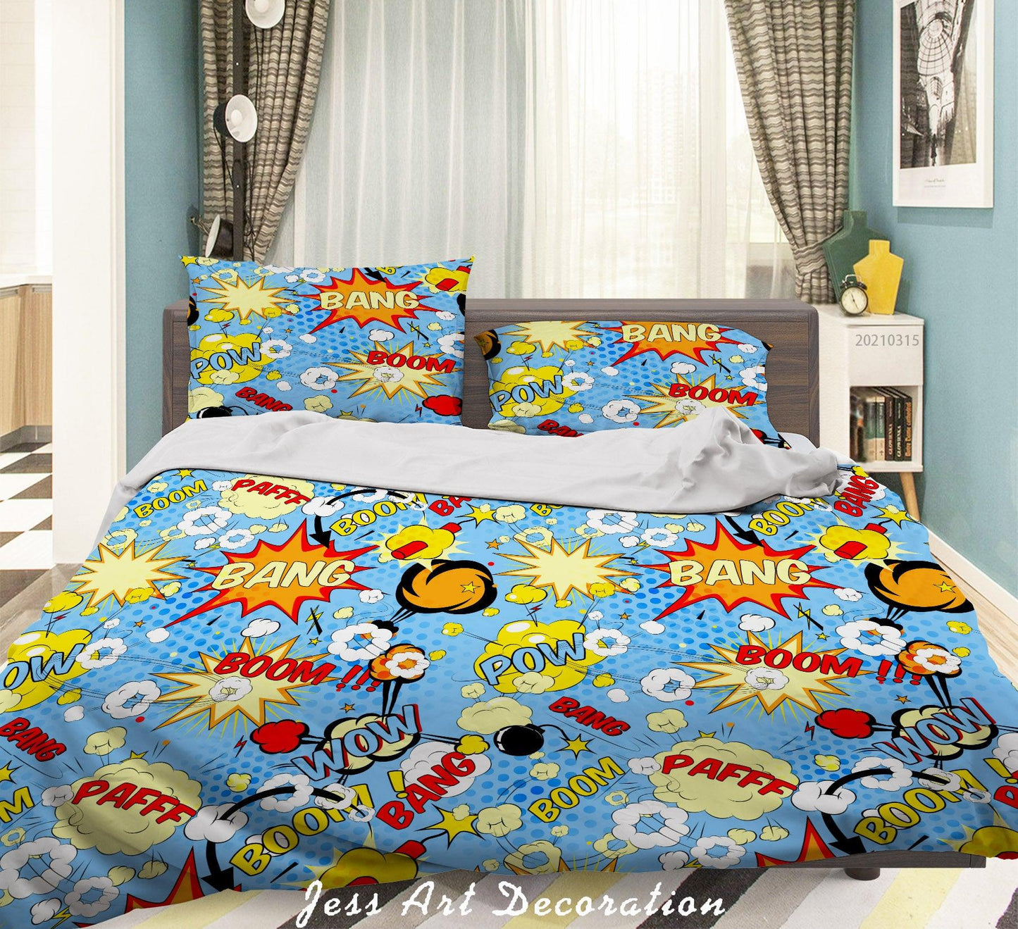 3D Cartoon Boxing Fight Quilt Cover Set Bedding Set Duvet Cover Pillowcases 55
