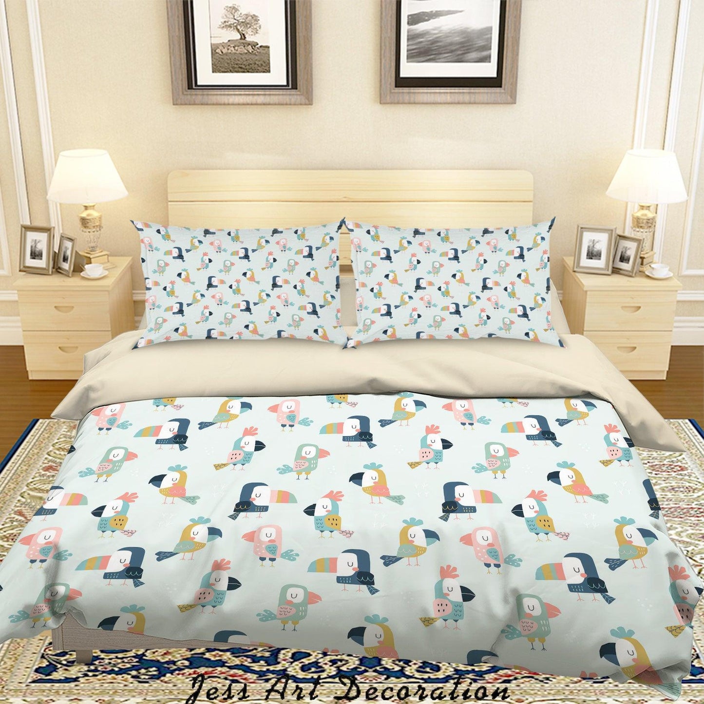 3D Cartoon Beaked Bird Quilt Cover Set Bedding Set Duvet Cover Pillowcases A305 LQH