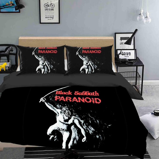 3D Black Sabbath Paranoid Quilt Cover Set Bedding Set Duvet Cover Pillowcases SF19