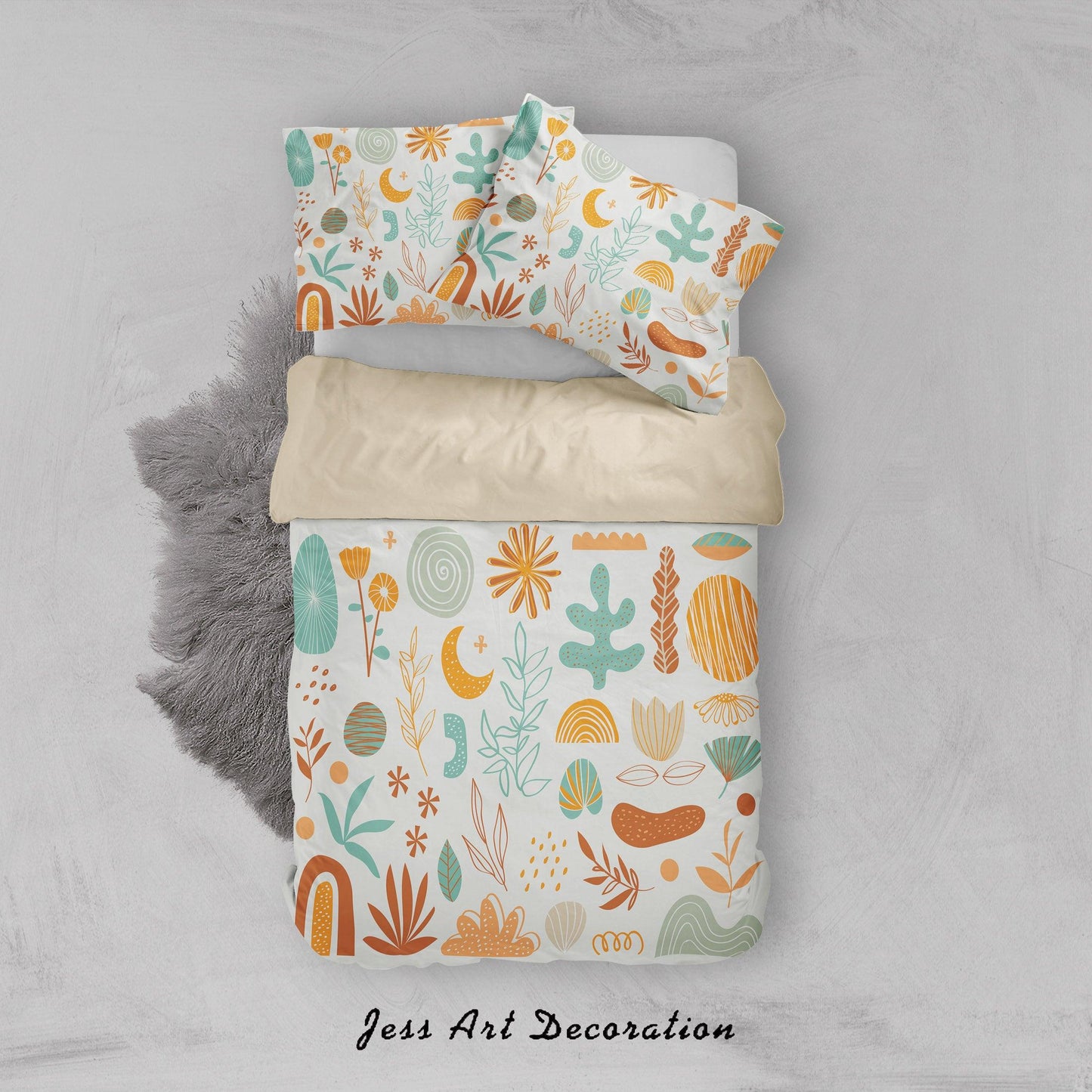 3D Cartoon Leaf Moon Quilt Cover Set Bedding Set Duvet Cover Pillowcases A012 LQH