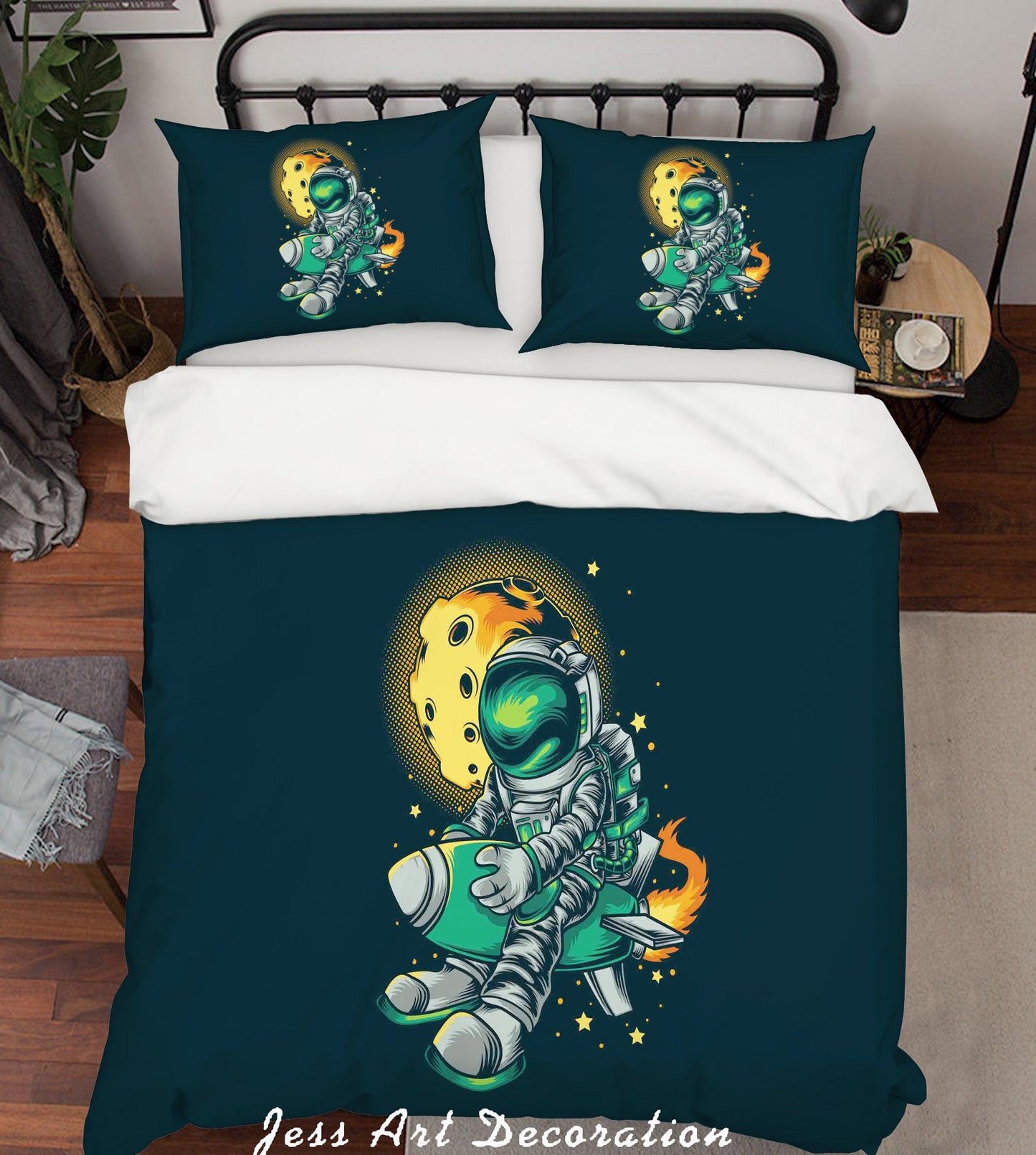 3D Astronaut Rocket Quilt Cover Set Bedding Set Pillowcases 15