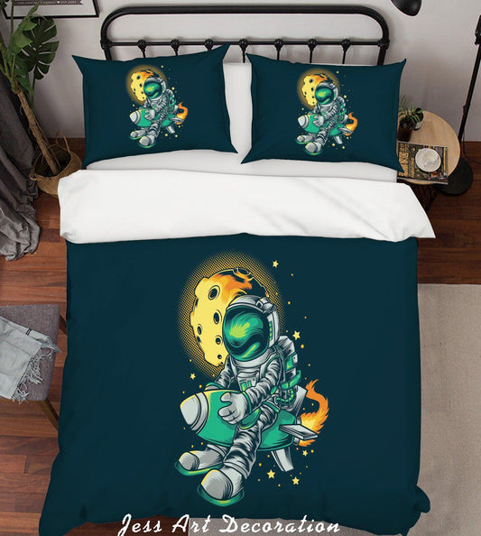 3D Astronaut Rocket Quilt Cover Set Bedding Set Pillowcases 15