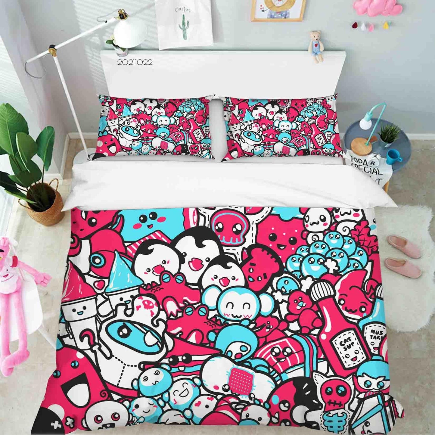 3D Abstract Illustration Art Doodle Quilt Cover Set Bedding Set Duvet Cover Pillowcases 98