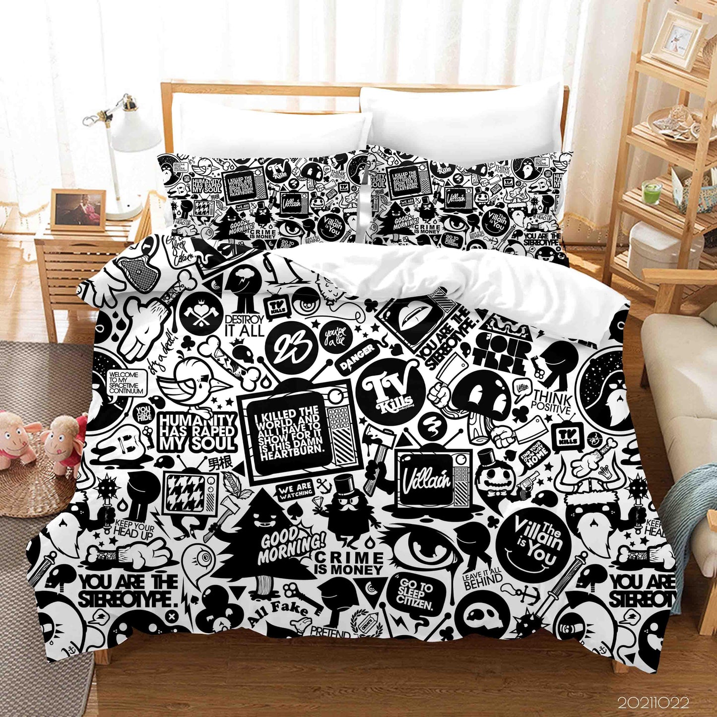 3D Abstract Illustration Art Doodle Quilt Cover Set Bedding Set Duvet Cover Pillowcases 99