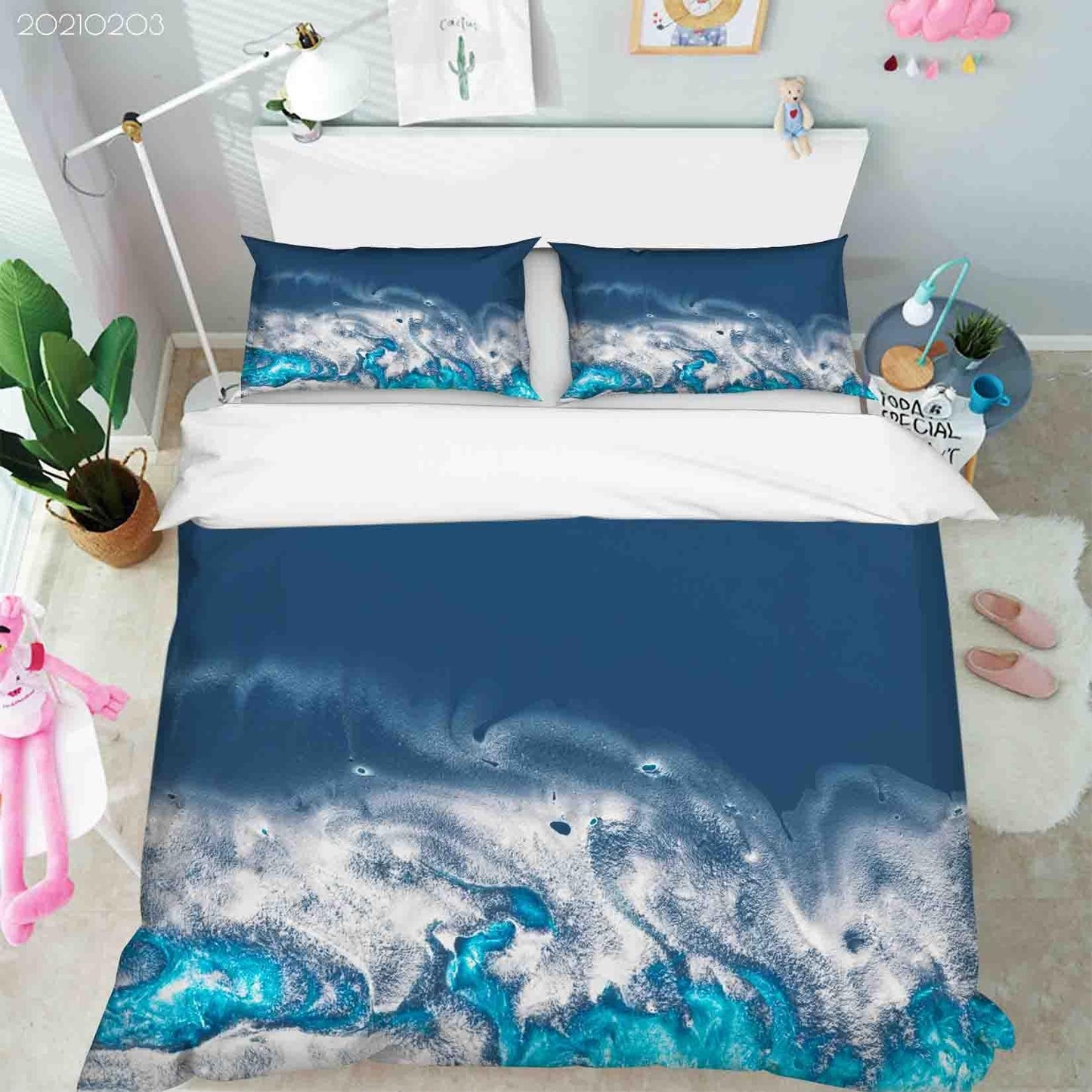 3D Abstract Blue Marble Texture Quilt Cover Set Bedding Set Duvet Cover Pillowcases 103